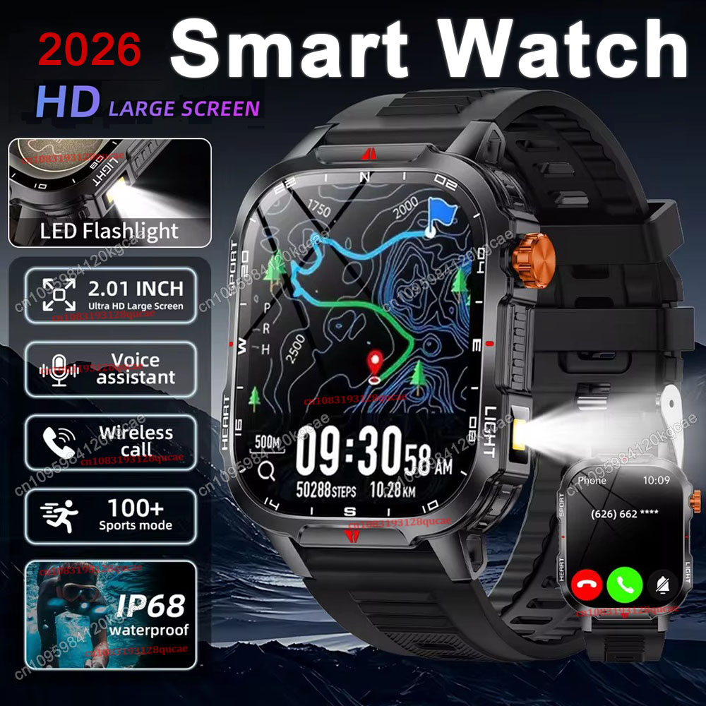 Smartwatch Rugged Watches For Men - 2026 Nowy Wytrzymały Wojskowy Smartwatch GPS