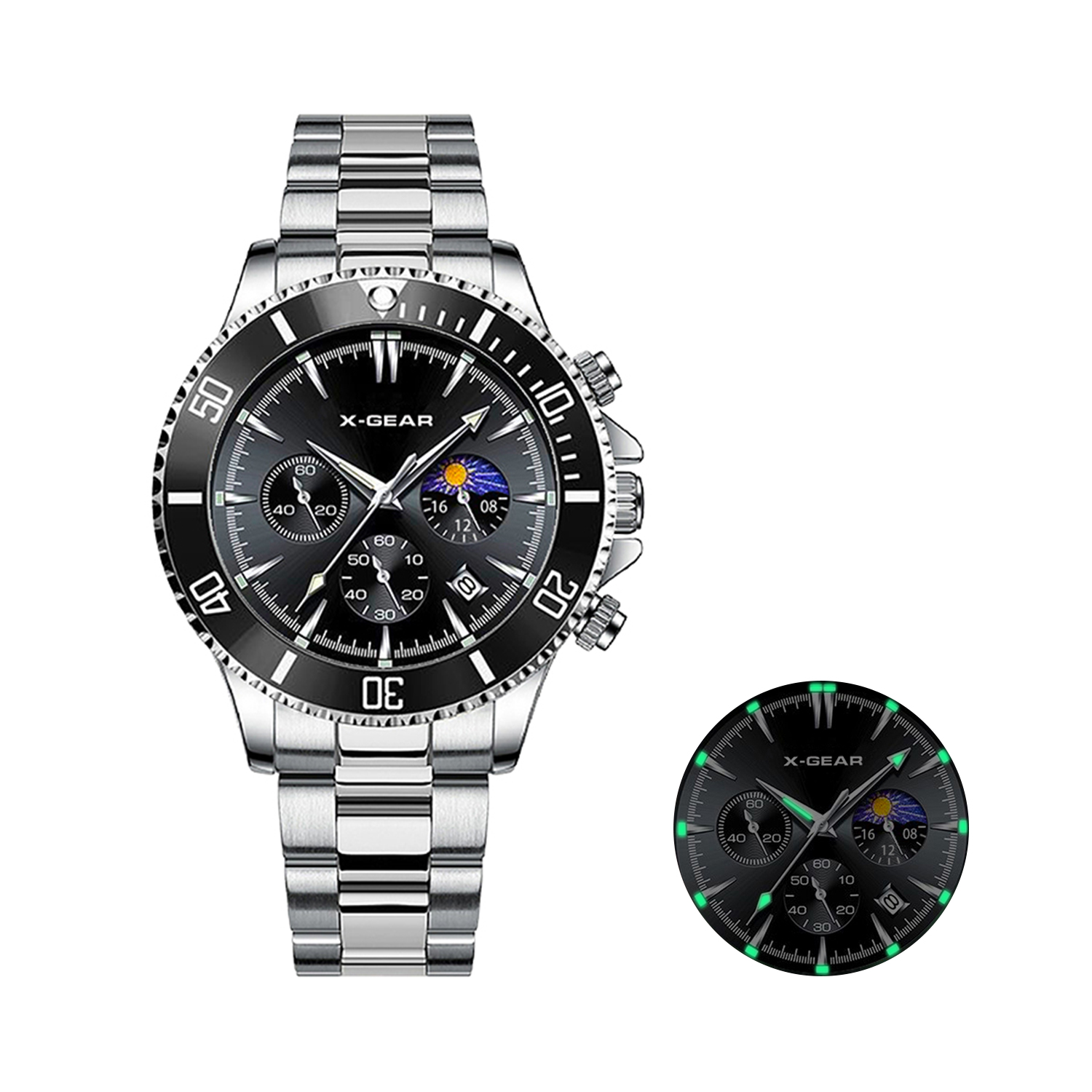 Smartwatch Luxury Watches - Zegarek męski X-GEAR Fashion Calendar, kwarcowy,