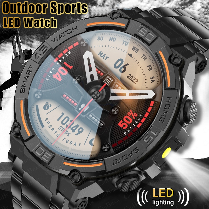 Smartwatch Rugged Watches For Men - Wytrzymały smartwatch wojskowy dla mężczyzn z