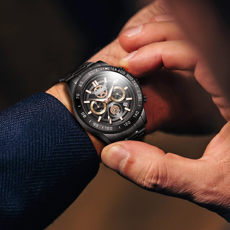 Analog Quartz Watch - Zegarki męskie, męski zegarek kwarcowy chronograf,