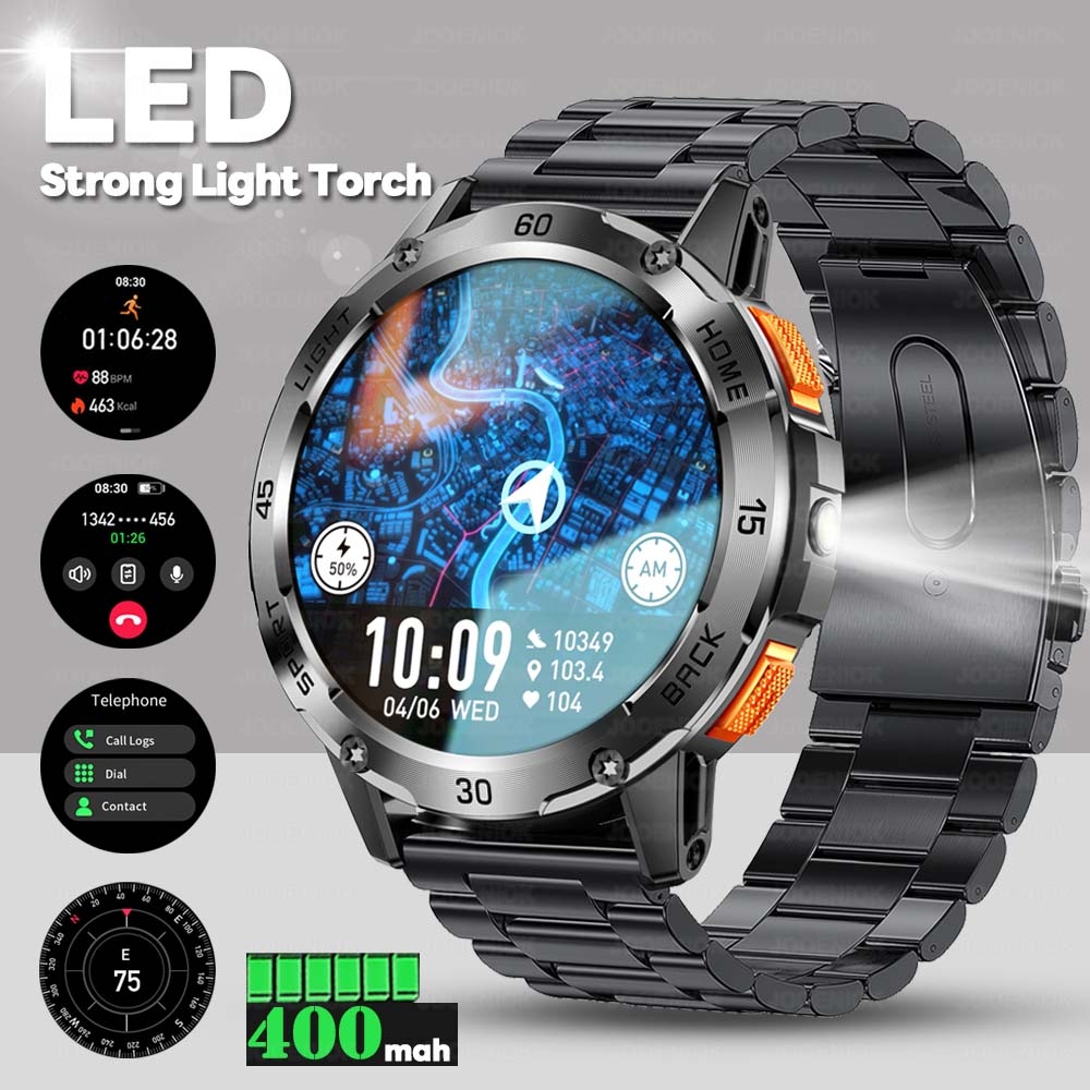 Smartwatch Rugged Watches For Men - Nowy wytrzymały wojskowy inteligentny zegarek męski