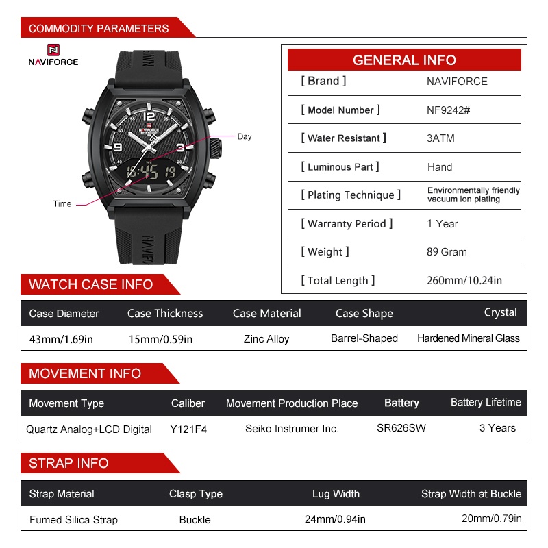 Zegarek męski NAVIFORCE z podw – Analog Quartz Watch recenzja i cena