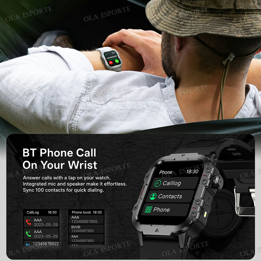 2026 Nowy Wytrzymały Wojskowy  – Smartwatch Rugged Watches For Men recenzja i cena