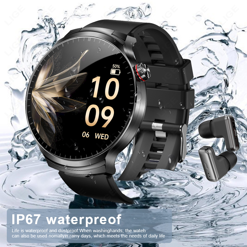 LIGE Nowe Słuchawki TWS 2 w 1  – Smartwatch Noise Watches For Men recenzja i cena