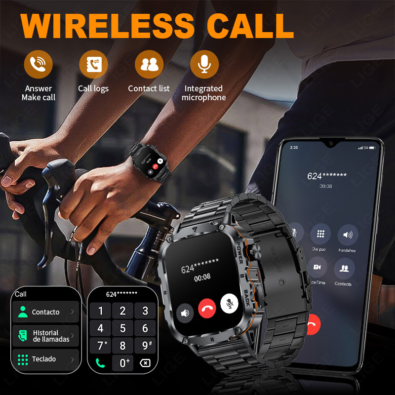 LIGE 2025 Wytrzymały wojskowy  – Smartwatch Rugged Watches For Men recenzja i cena