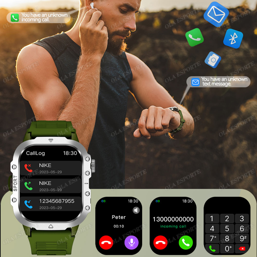 Nowy Wytrzymały Wojskowy Smart – Smartwatch Rugged Watches For Men recenzja i cena