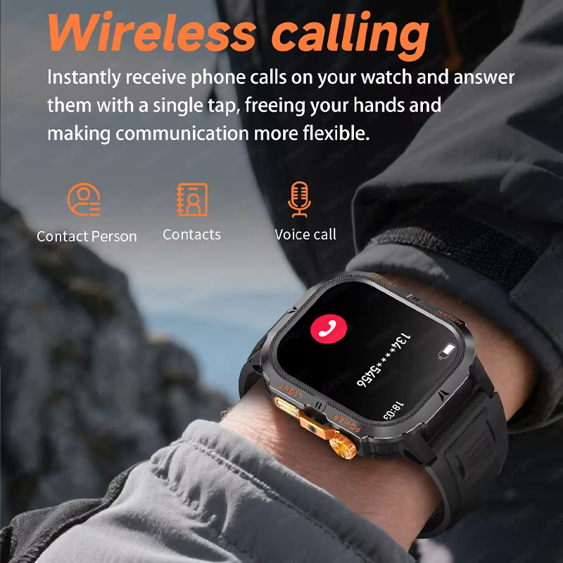 Wytrzymały smartwatch wojskowy – Smartwatch Rugged Watches For Men recenzja i cena