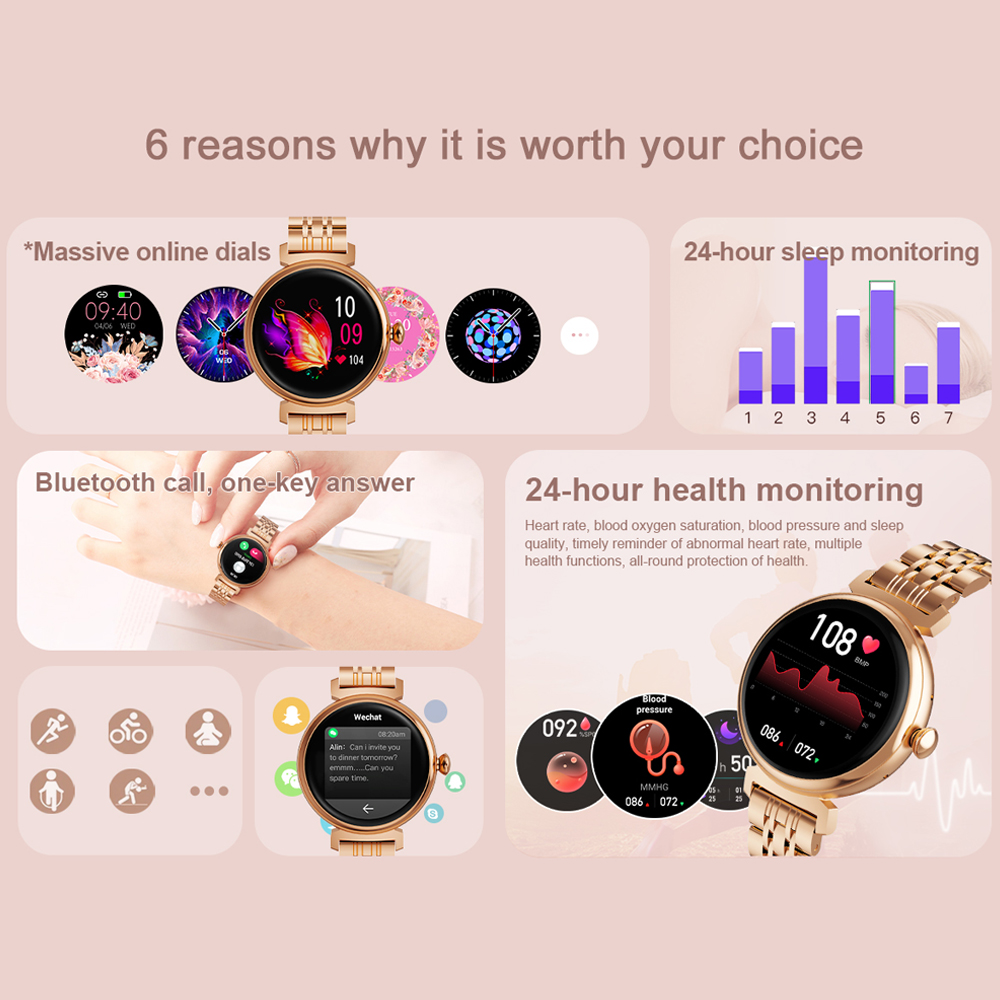1. 04-calowy ekran amolowany m – Watches Ladies Smartwatch recenzja i cena