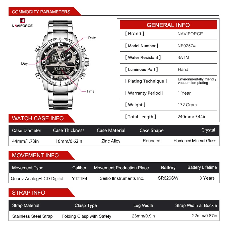 Zegarek męski NAVIFORCE z podw – Analog Quartz Watch recenzja i cena